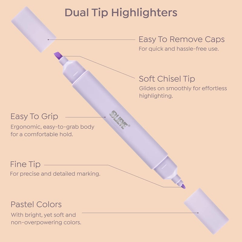 Believe - Aesthetic Bible Highlighters No Bleed Through Assorted Colors, Cute Highlighter Dual Tip For Journaling Supplies And School Accessories, Bible Highlighters And Pens No Bleed (PASTEL) - Image 5